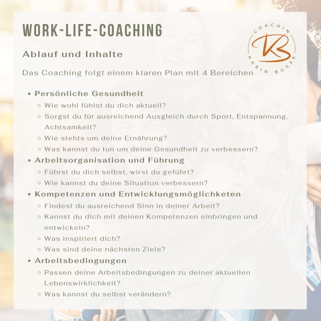 Work-Life-Coaching, Ablauf und Inhalt